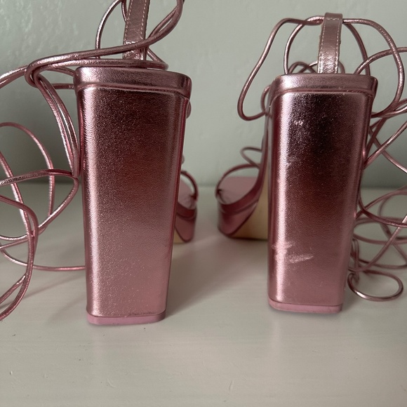 Like New Steve Madden Manzie Metallic Pink Platforms - Picture 8 of 12